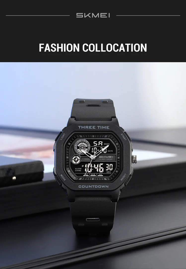 SKMEI 2641 New Leisure Sports Dual Display Men's Digital Watch Waterproof Multifunctional Electronic Military Watch Reloj Hombre