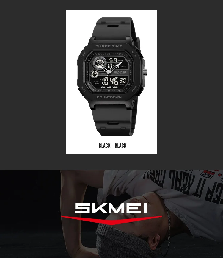 SKMEI 2641 New Leisure Sports Dual Display Men's Digital Watch Waterproof Multifunctional Electronic Military Watch Reloj Hombre