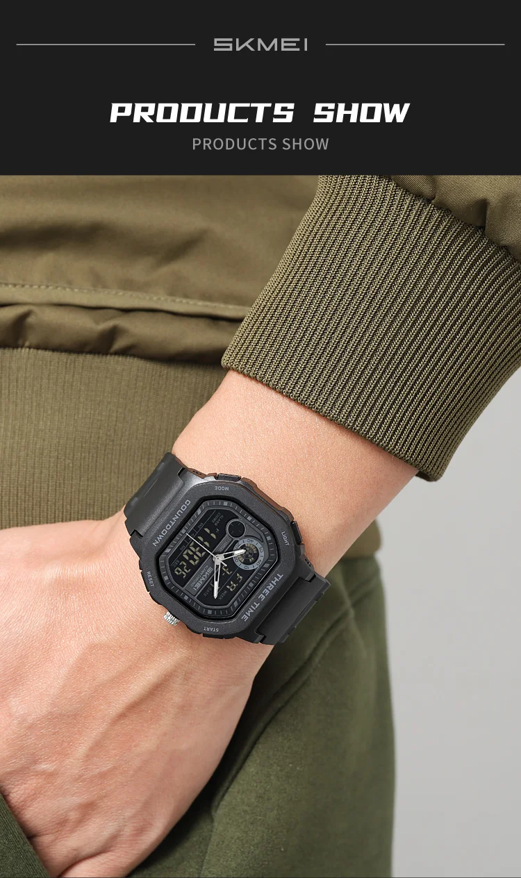 SKMEI 2641 New Leisure Sports Dual Display Men's Digital Watch Waterproof Multifunctional Electronic Military Watch Reloj Hombre