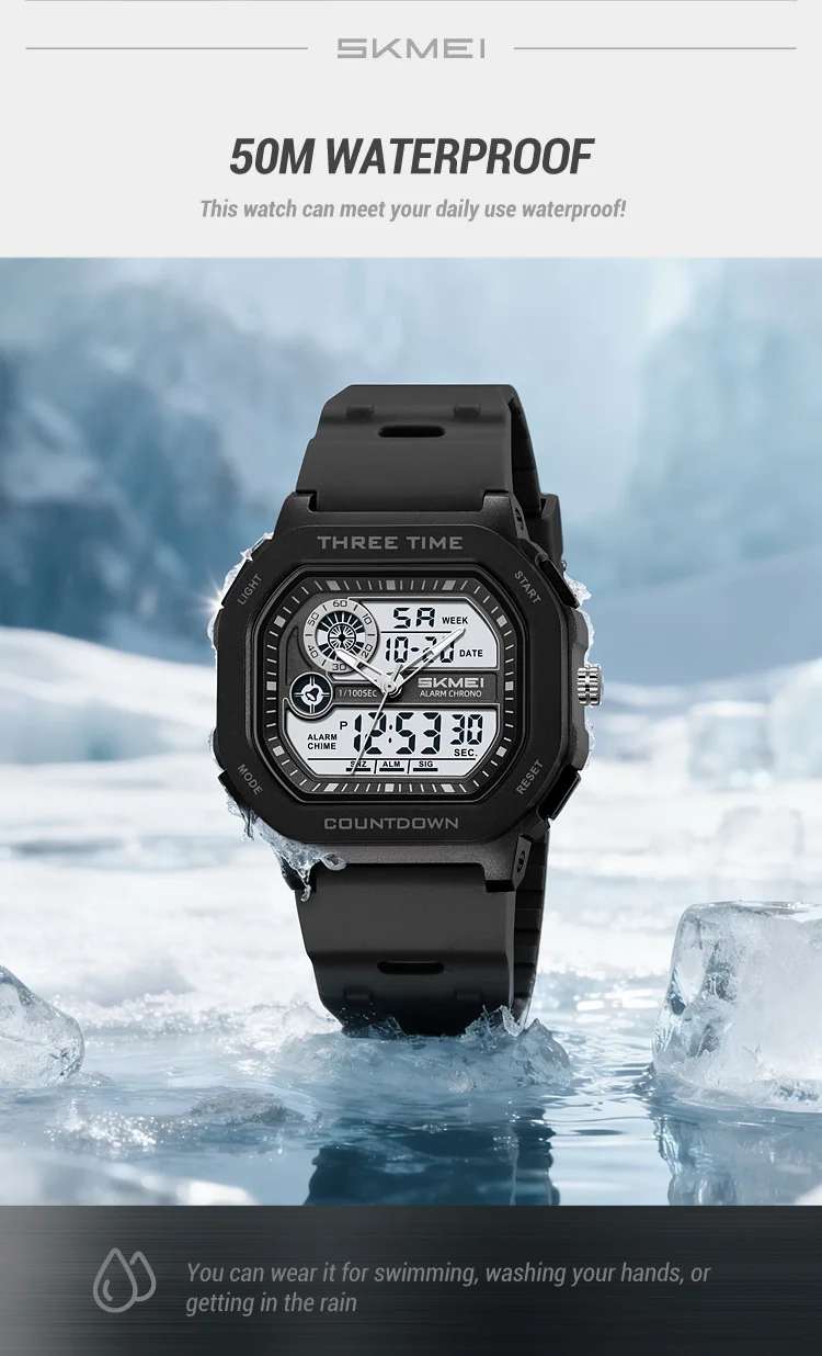 SKMEI 2641 New Leisure Sports Dual Display Men's Digital Watch Waterproof Multifunctional Electronic Military Watch Reloj Hombre