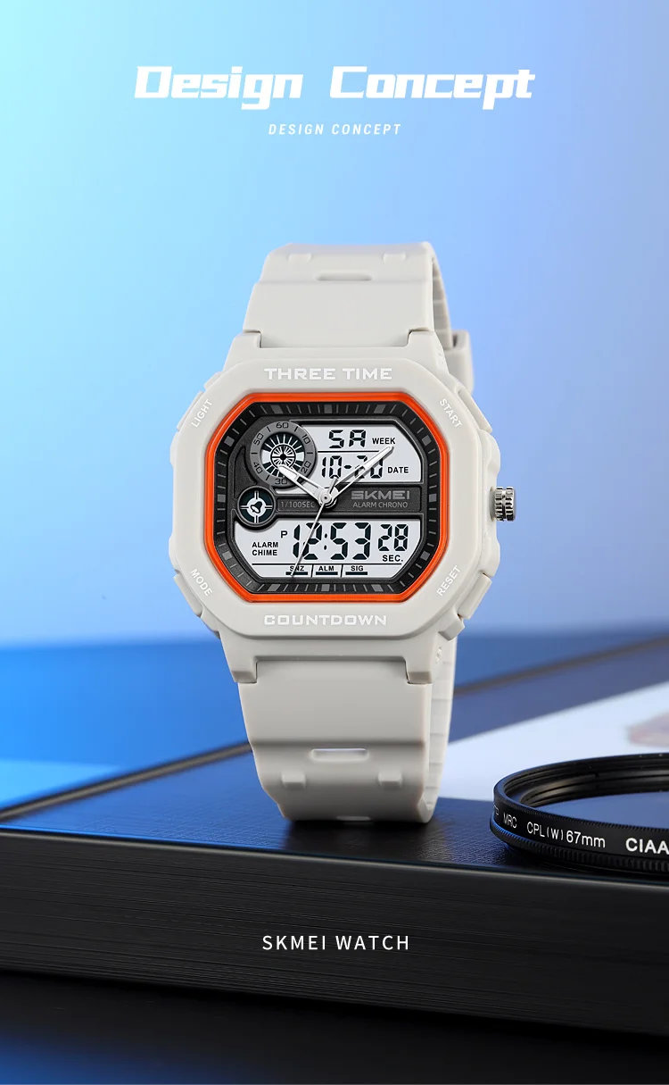 SKMEI 2641 New Leisure Sports Dual Display Men's Digital Watch Waterproof Multifunctional Electronic Military Watch Reloj Hombre