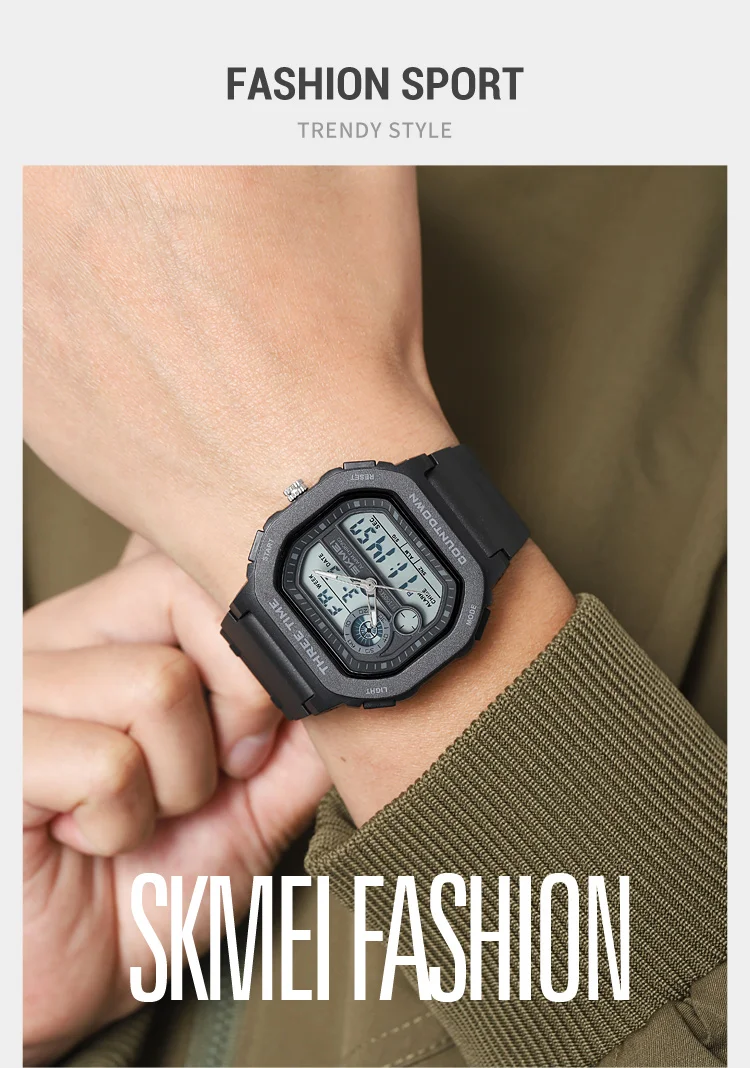 SKMEI 2641 New Leisure Sports Dual Display Men's Digital Watch Waterproof Multifunctional Electronic Military Watch Reloj Hombre