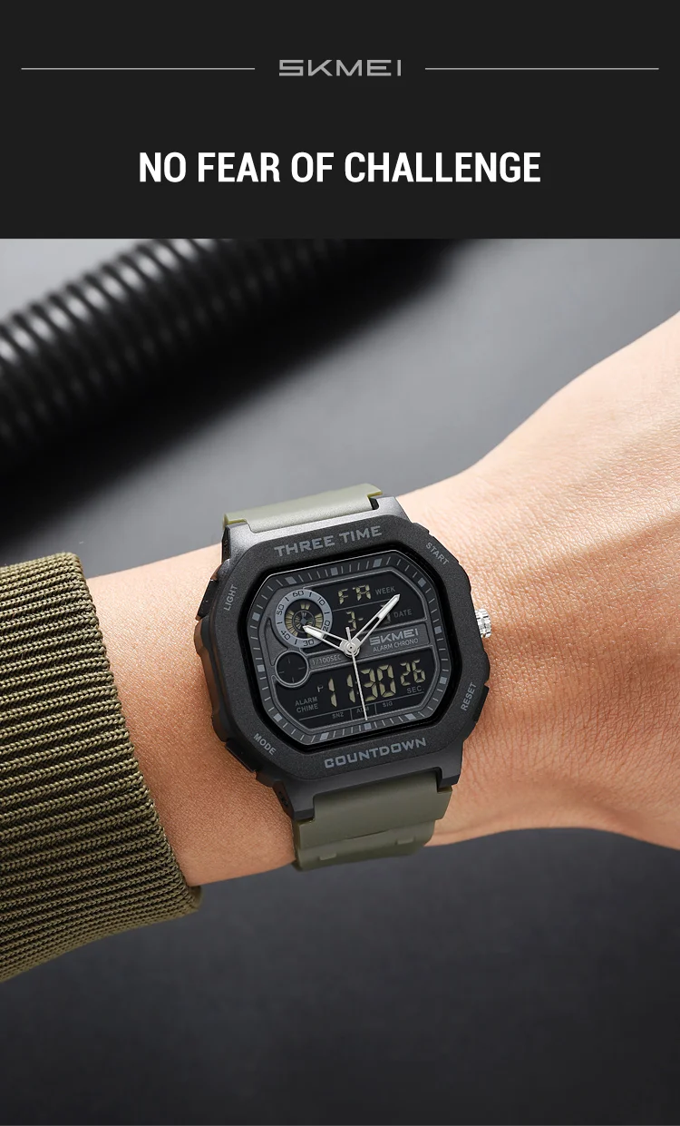 SKMEI 2641 New Leisure Sports Dual Display Men's Digital Watch Waterproof Multifunctional Electronic Military Watch Reloj Hombre