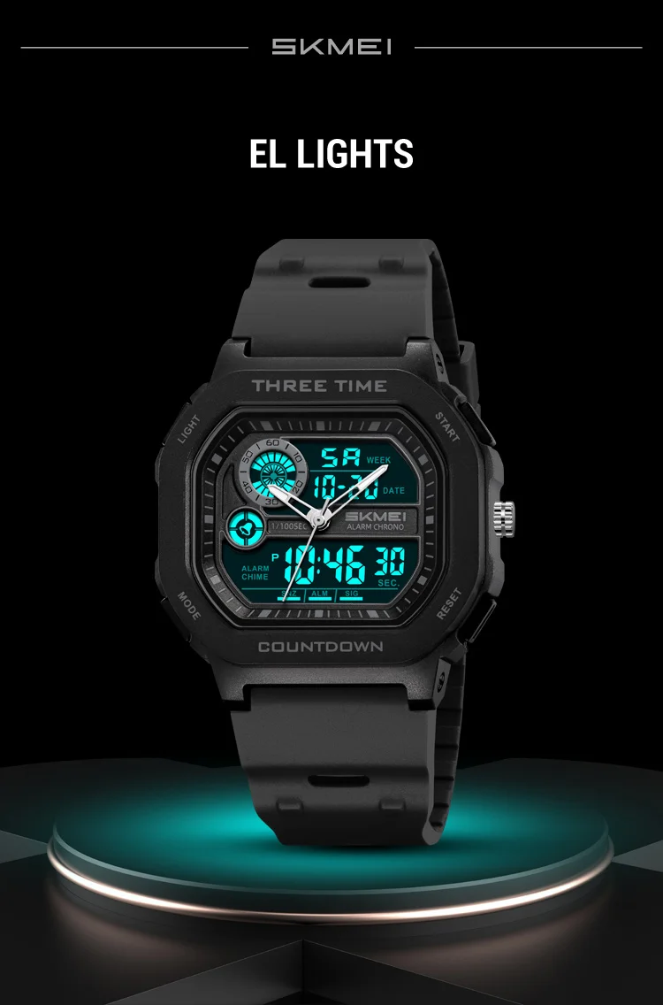SKMEI 2641 New Leisure Sports Dual Display Men's Digital Watch Waterproof Multifunctional Electronic Military Watch Reloj Hombre