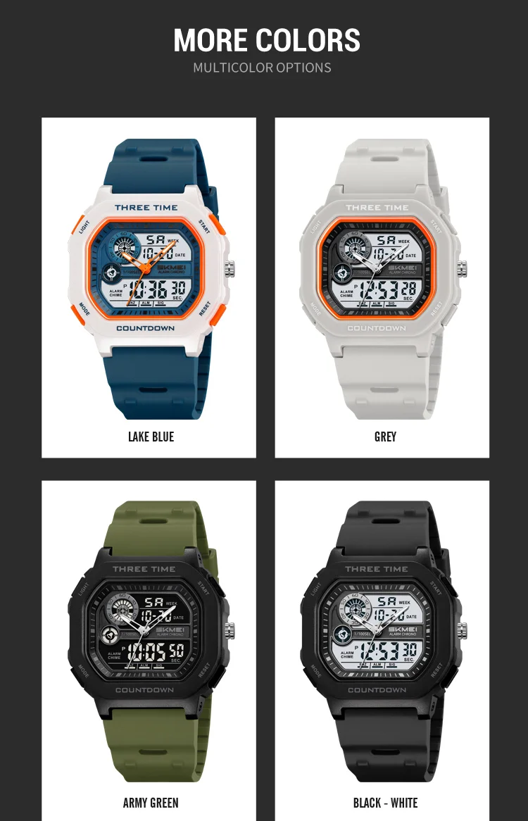 SKMEI 2641 New Leisure Sports Dual Display Men's Digital Watch Waterproof Multifunctional Electronic Military Watch Reloj Hombre