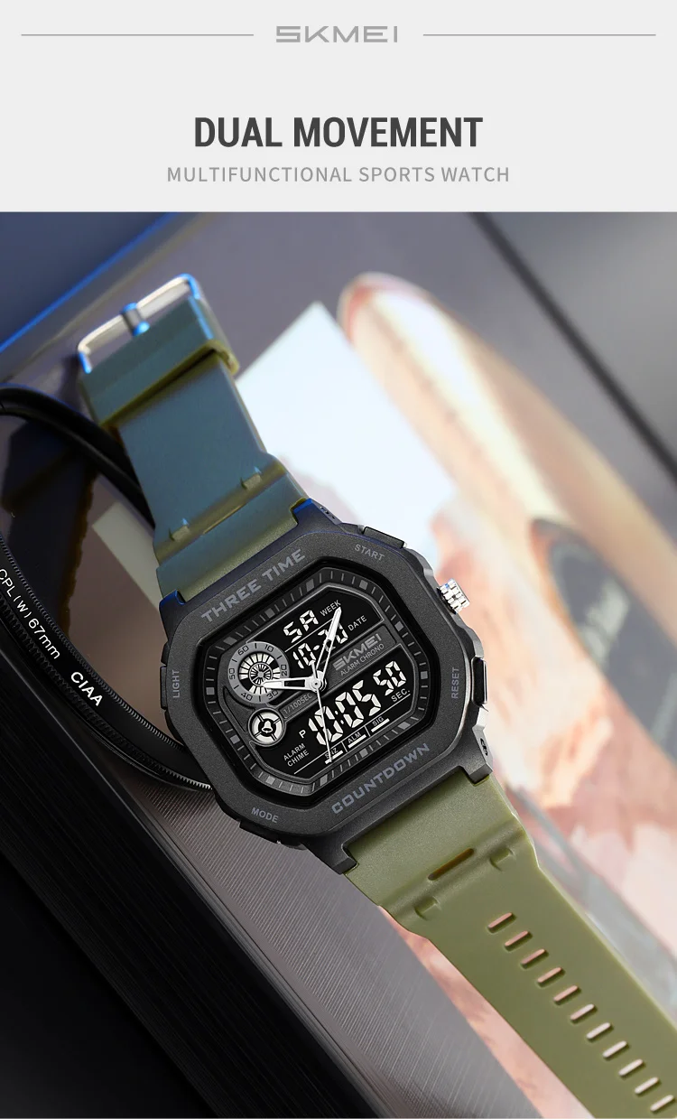 SKMEI 2641 New Leisure Sports Dual Display Men's Digital Watch Waterproof Multifunctional Electronic Military Watch Reloj Hombre