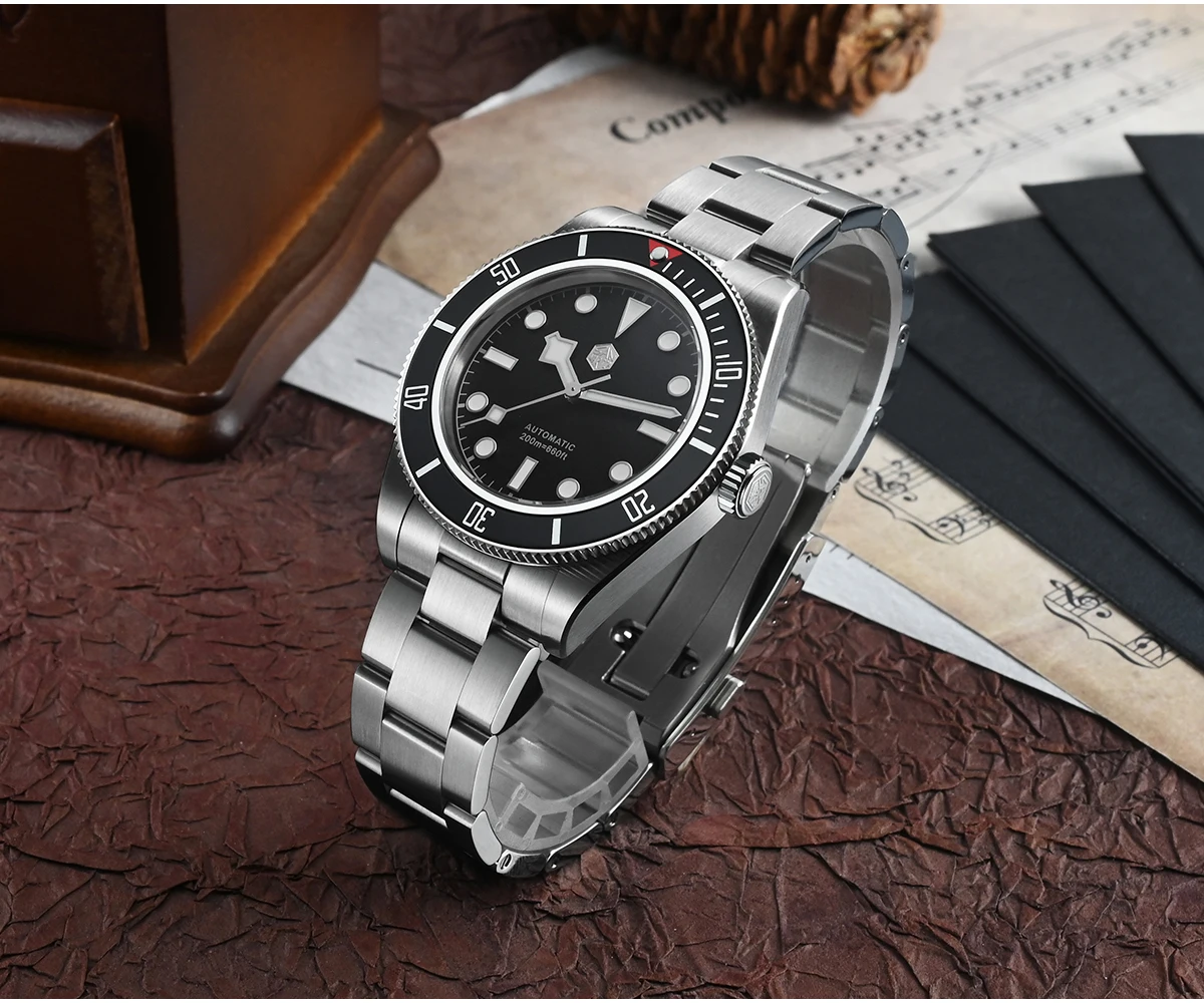 San Martin Upgraded BB58 40mm Retro Luxury Men Diver Watch NH35 Automatic Mechanical Sapphire 200m Waterproof Reloj SN0008D
