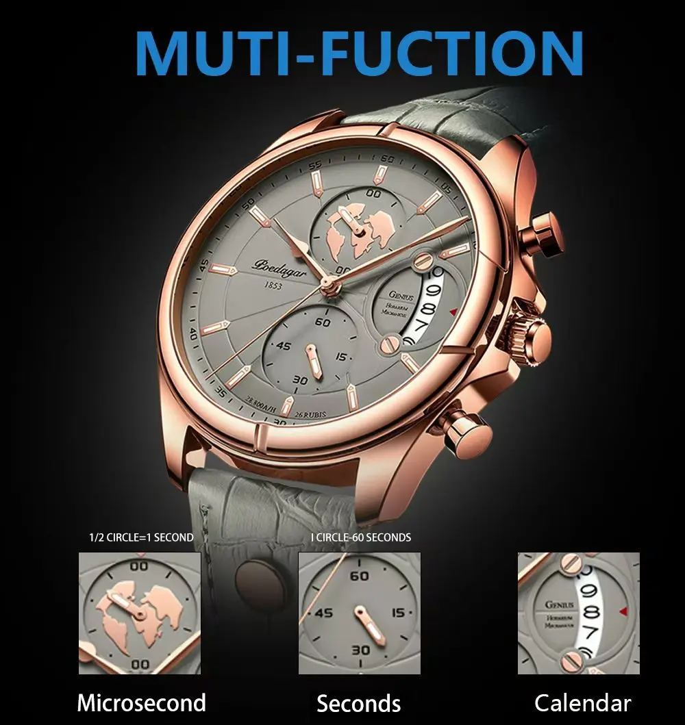 POEDAGAR Sports Casual Man Watch Date Waterproof Luminous Leather Chronograph Men's Watch Business Luxury Quartz Watches For Men