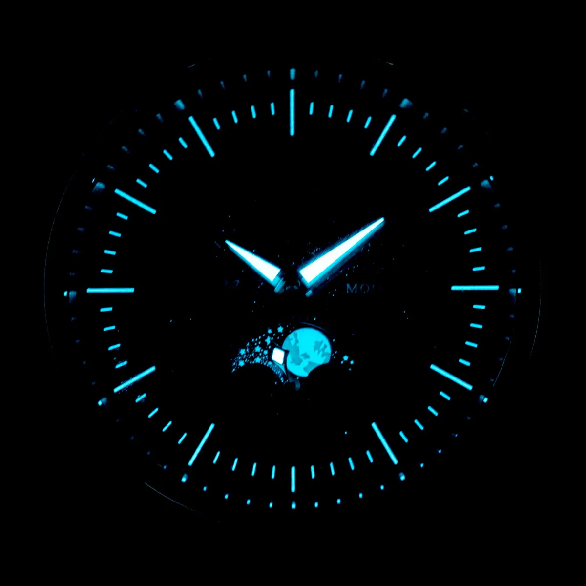 Sugess Moonphase Watch of Men 40mm Automatic Mechanical Wristwatches Origin ST2528 Movement Stainless Steel Blue Sandstone Dials
