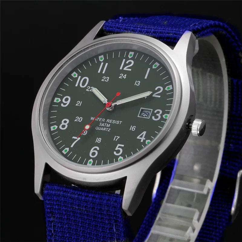 Students Brand Watches Men Fashion Casual Nylon Band Sports Simple Date Quartz Watch Black Erkek Barato Saat Relogio Masculino