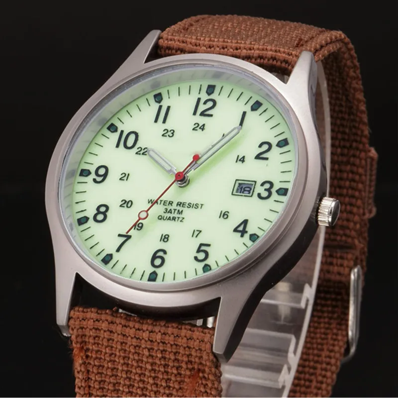 Students Brand Watches Men Fashion Casual Nylon Band Sports Simple Date Quartz Watch Black Erkek Barato Saat Relogio Masculino