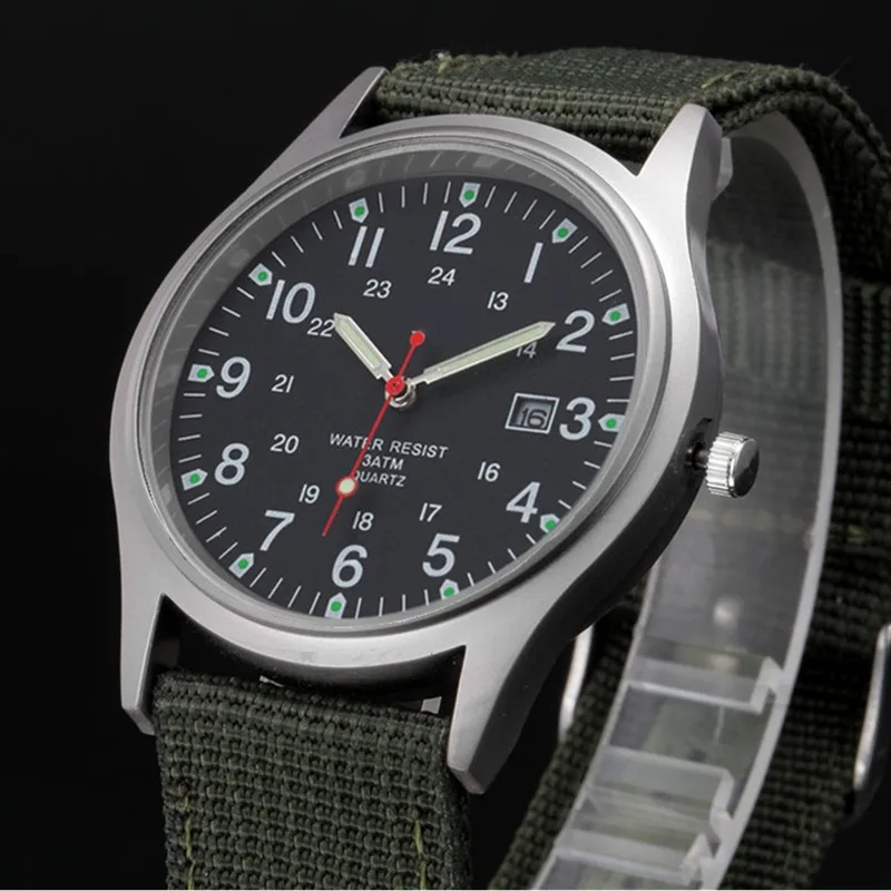 Students Brand Watches Men Fashion Casual Nylon Band Sports Simple Date Quartz Watch Black Erkek Barato Saat Relogio Masculino