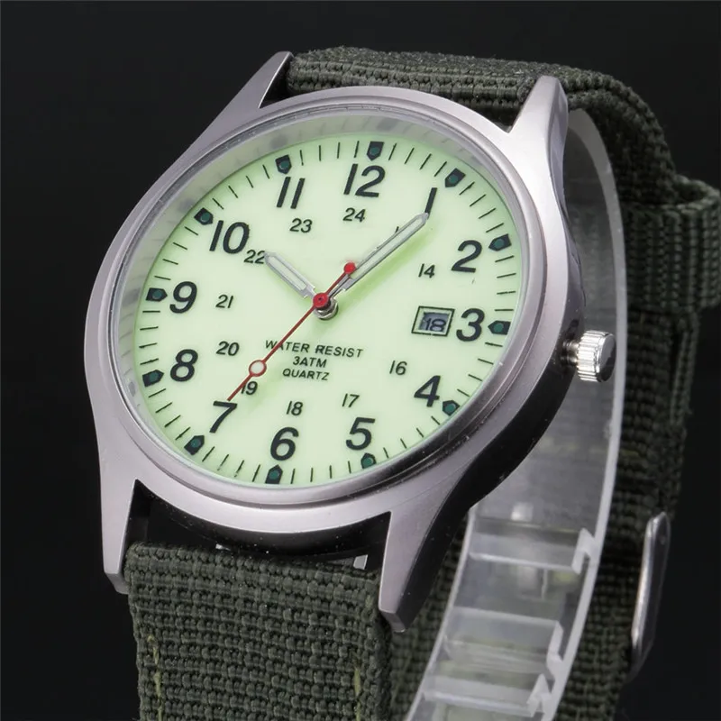 Students Brand Watches Men Fashion Casual Nylon Band Sports Simple Date Quartz Watch Black Erkek Barato Saat Relogio Masculino