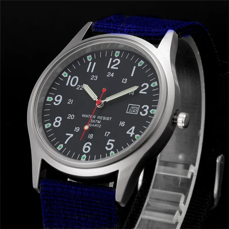 Students Brand Watches Men Fashion Casual Nylon Band Sports Simple Date Quartz Watch Black Erkek Barato Saat Relogio Masculino