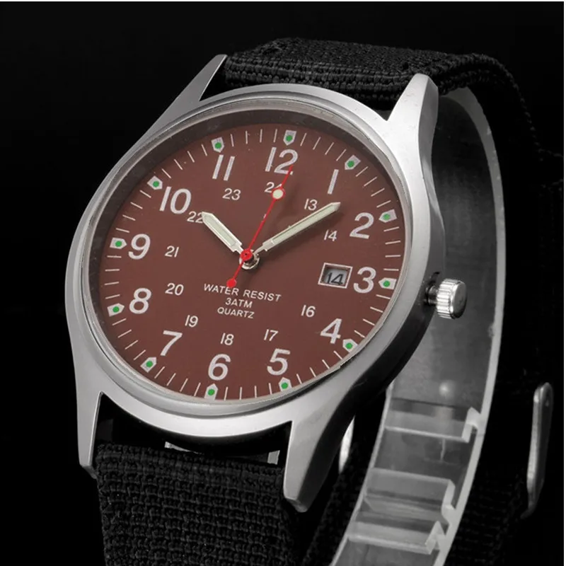 Students Brand Watches Men Fashion Casual Nylon Band Sports Simple Date Quartz Watch Black Erkek Barato Saat Relogio Masculino