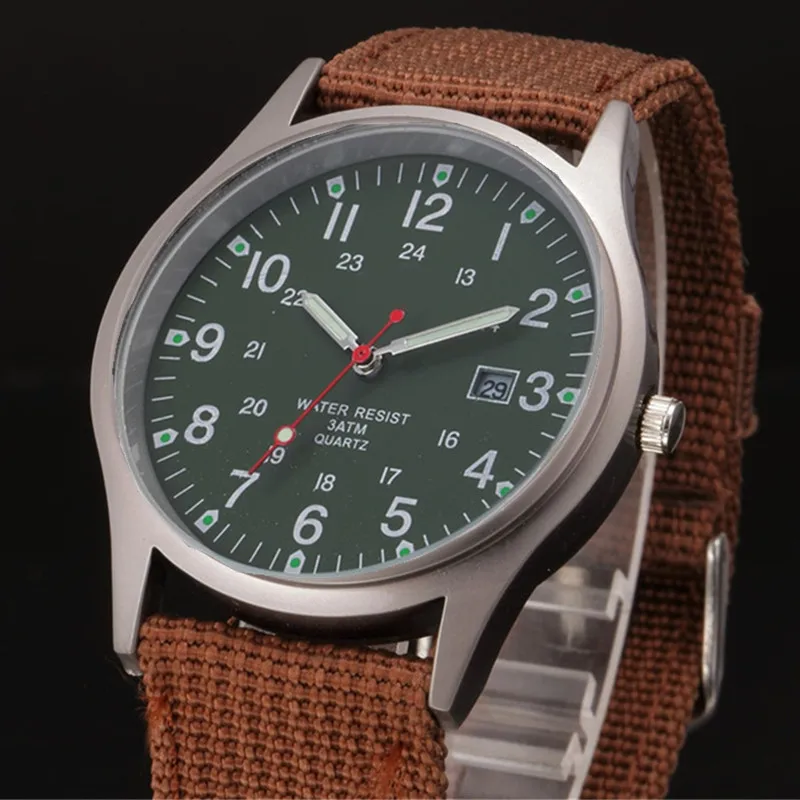 Students Brand Watches Men Fashion Casual Nylon Band Sports Simple Date Quartz Watch Black Erkek Barato Saat Relogio Masculino