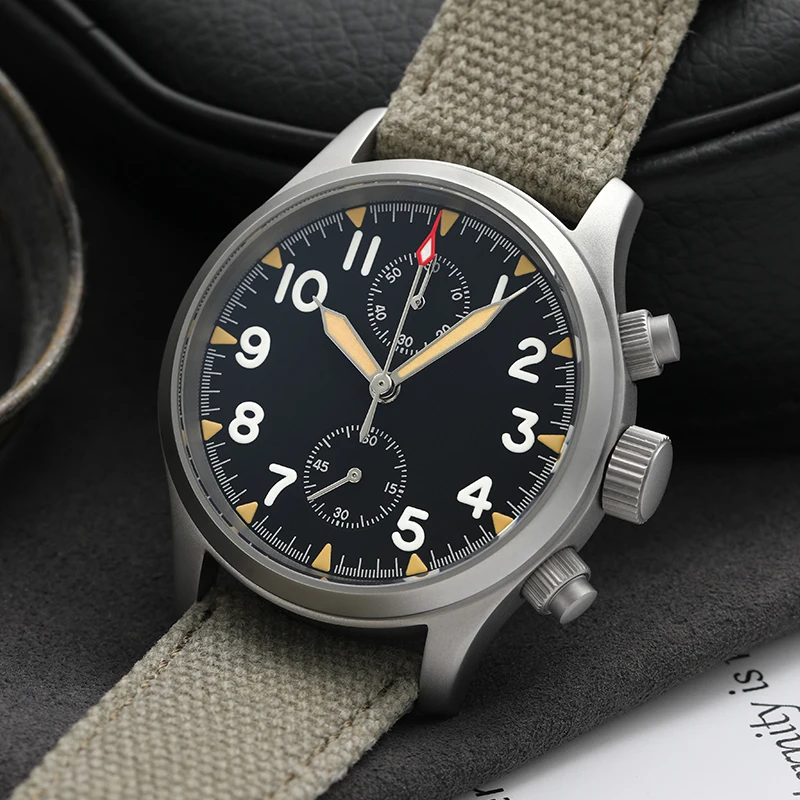 Militado ML1868KF Retro VK67 Quartz Chronograph Watch Stainless Steel Case 3 Dial Waterproof 100M Multifunction Military Watch