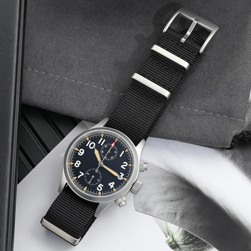 Militado ML1868KF Retro VK67 Quartz Chronograph Watch Stainless Steel Case 3 Dial Waterproof 100M Multifunction Military Watch