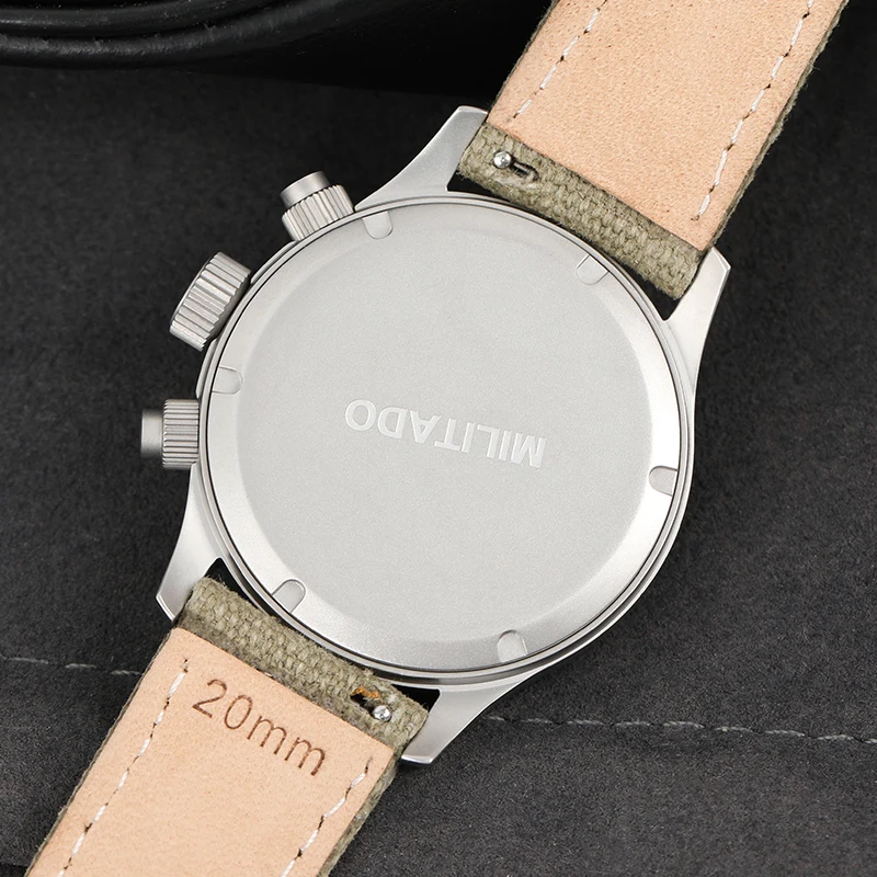 Militado ML1868KF Retro VK67 Quartz Chronograph Watch Stainless Steel Case 3 Dial Waterproof 100M Multifunction Military Watch