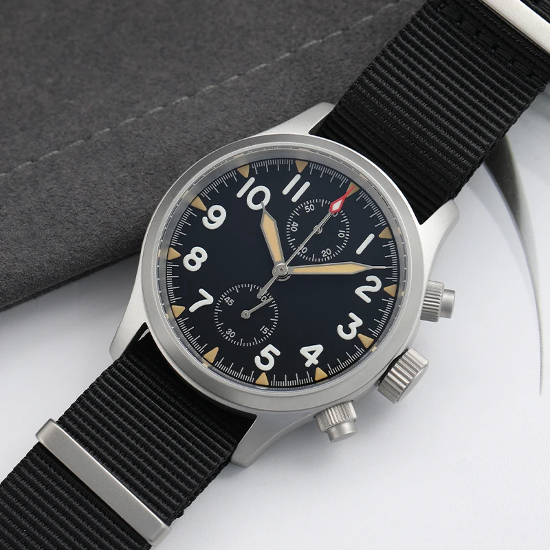 Militado ML1868KF Retro VK67 Quartz Chronograph Watch Stainless Steel Case 3 Dial Waterproof 100M Multifunction Military Watch