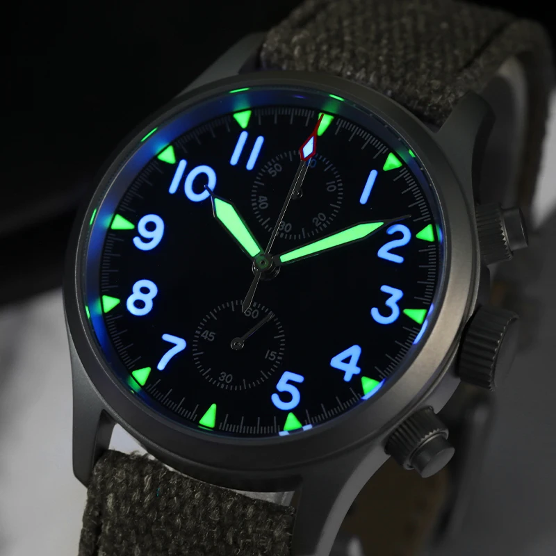 Militado ML1868KF Retro VK67 Quartz Chronograph Watch Stainless Steel Case 3 Dial Waterproof 100M Multifunction Military Watch