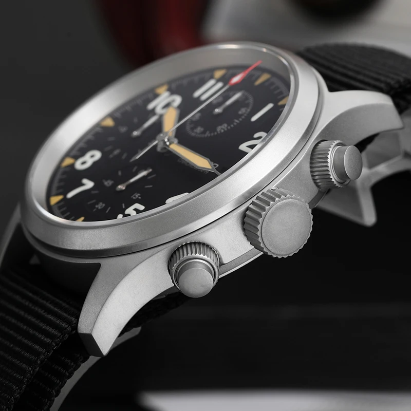 Militado ML1868KF Retro VK67 Quartz Chronograph Watch Stainless Steel Case 3 Dial Waterproof 100M Multifunction Military Watch