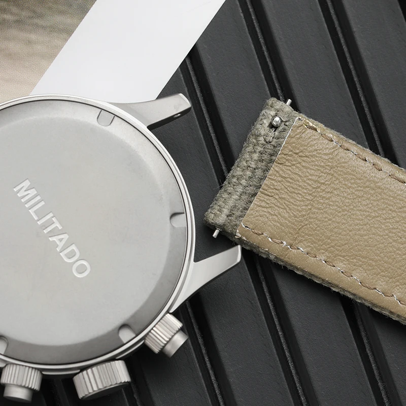 Militado ML1868KF Retro VK67 Quartz Chronograph Watch Stainless Steel Case 3 Dial Waterproof 100M Multifunction Military Watch