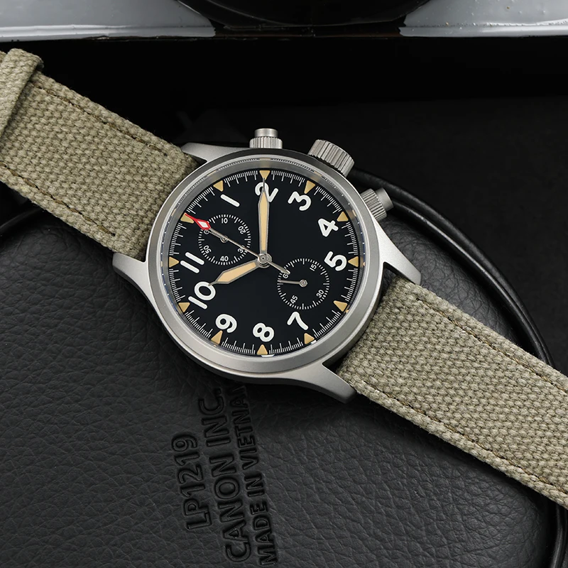 Militado ML1868KF Retro VK67 Quartz Chronograph Watch Stainless Steel Case 3 Dial Waterproof 100M Multifunction Military Watch