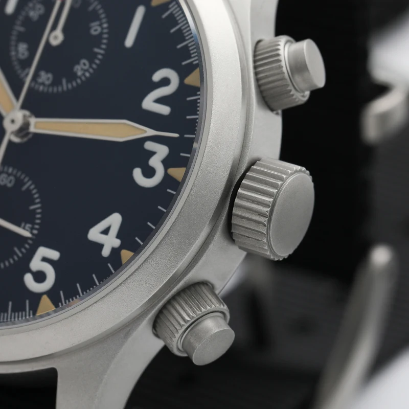 Militado ML1868KF Retro VK67 Quartz Chronograph Watch Stainless Steel Case 3 Dial Waterproof 100M Multifunction Military Watch