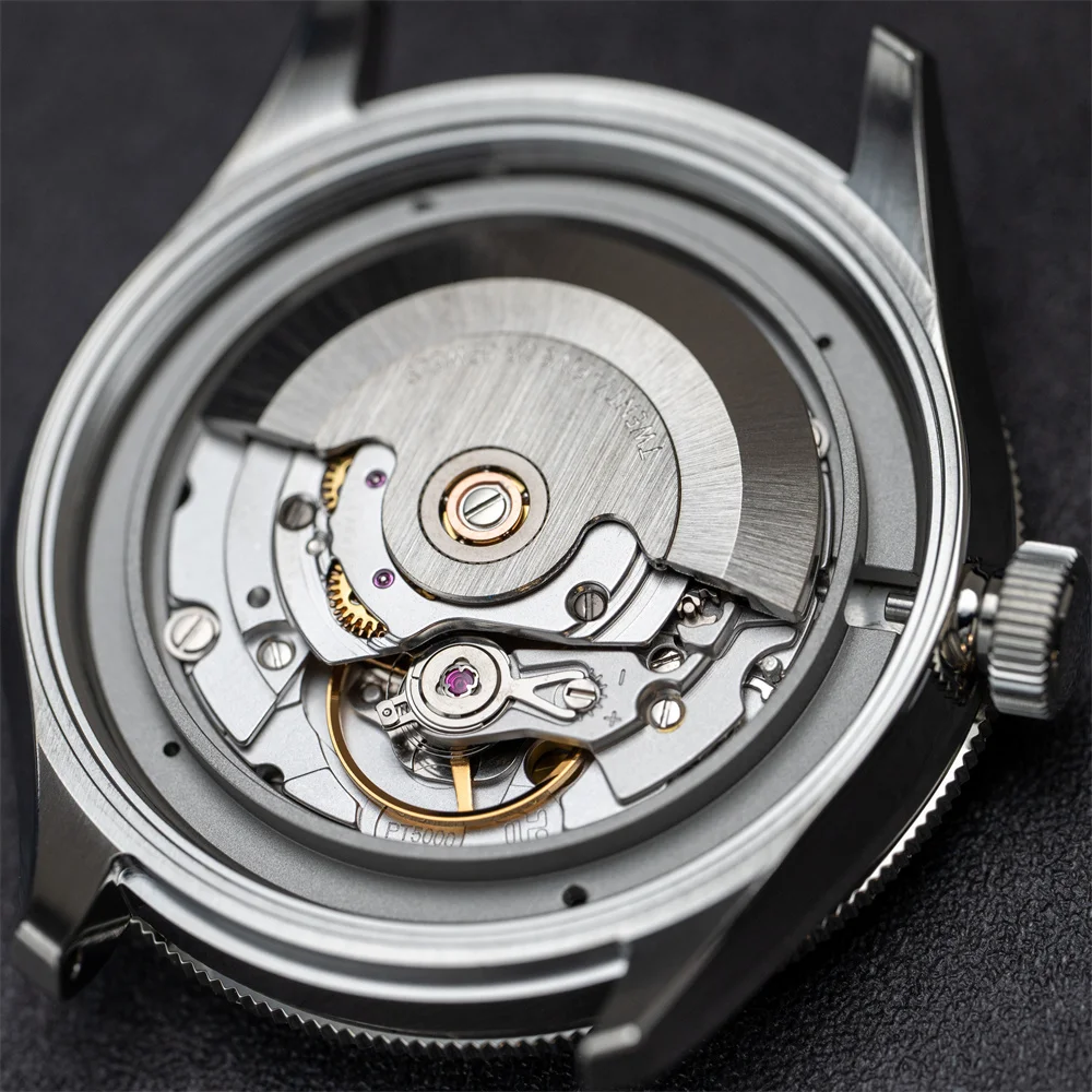 Proxima PX1697 39mm Men Watch White Enamel Dial Bubble Sapphire PT5000 SW200 Automatic Mechanical Vintage Watches 20Bar Luminous
