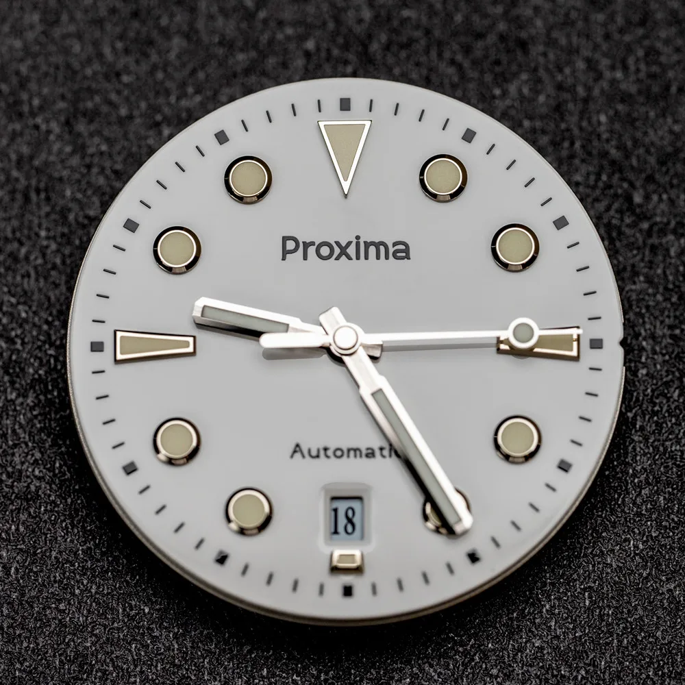 Proxima PX1697 39mm Men Watch White Enamel Dial Bubble Sapphire PT5000 SW200 Automatic Mechanical Vintage Watches 20Bar Luminous