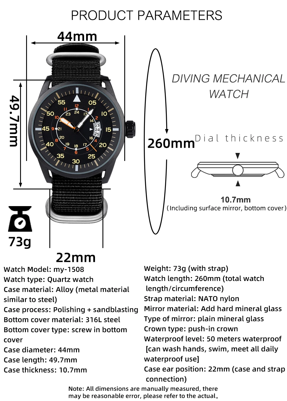 ADDIESDIVE Men Watches Luxury Luminous Wristwatches Reloj Hombre 50M Waterproof Date Men's Quartz Watch Relogio Masculino