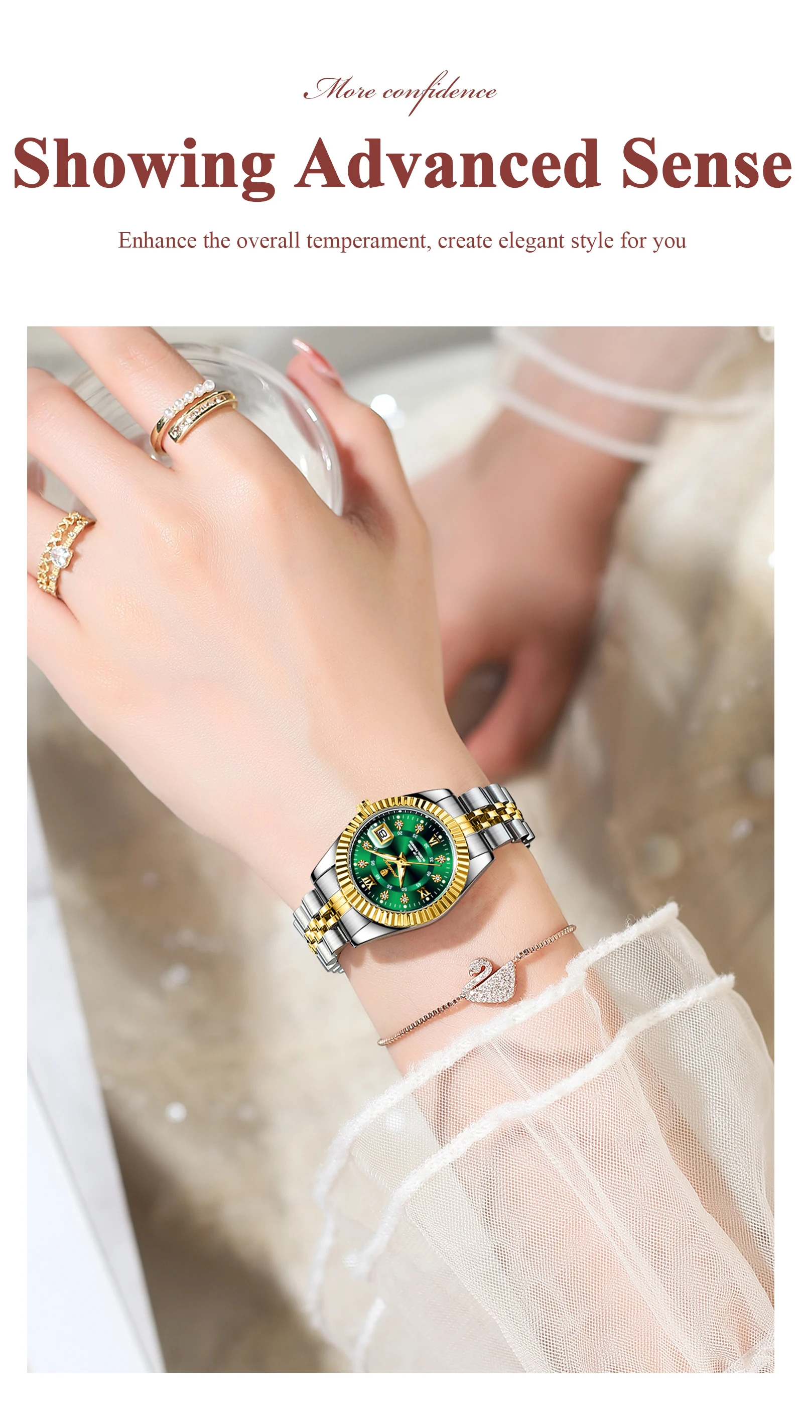 POEDAGAR Top Luxury Watch For Women Waterproof Stainless Steel Luminous Date Ladies Watch Quartz Fashion Elegant Women's Watches