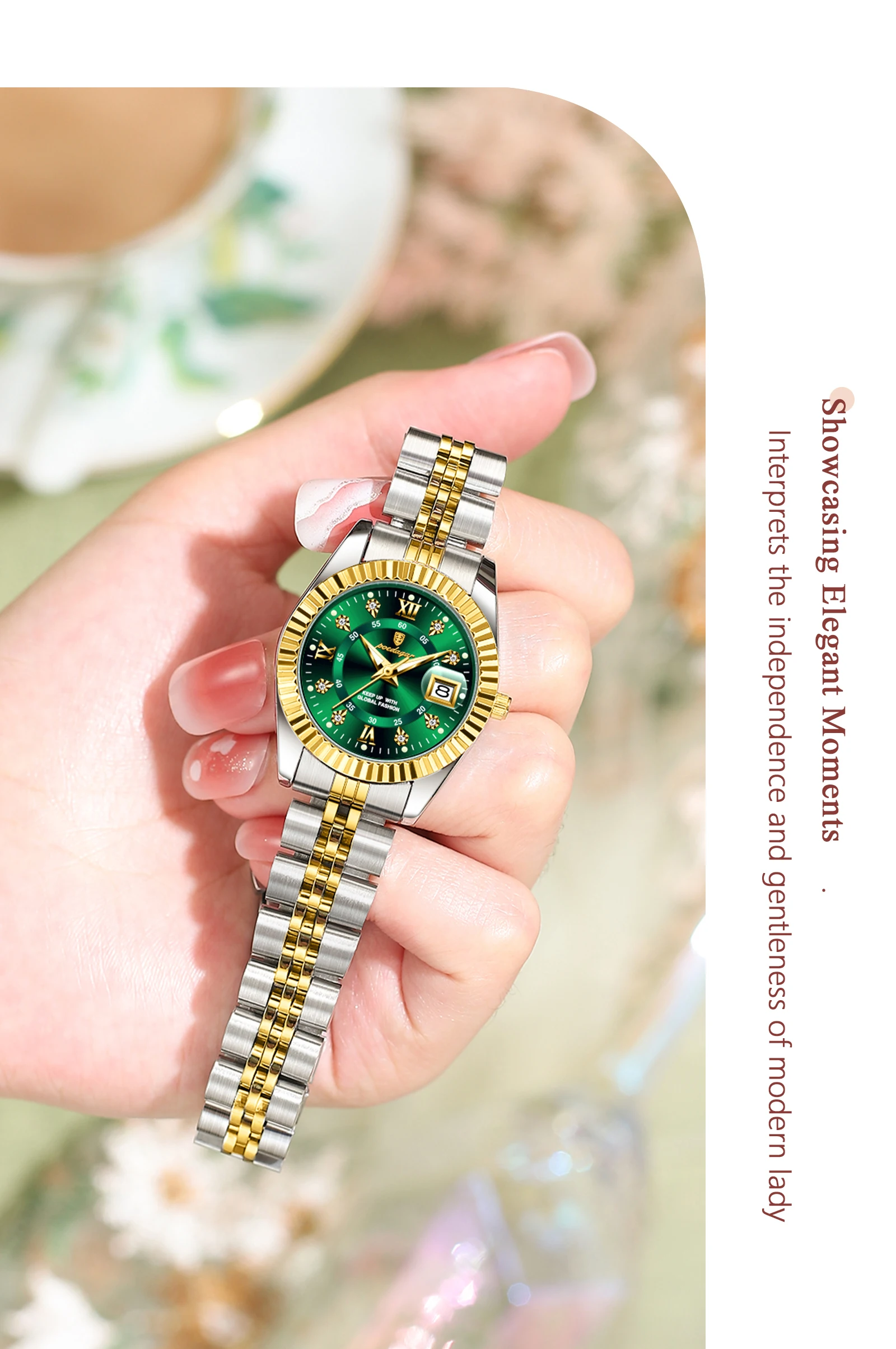 POEDAGAR Top Luxury Watch For Women Waterproof Stainless Steel Luminous Date Ladies Watch Quartz Fashion Elegant Women's Watches
