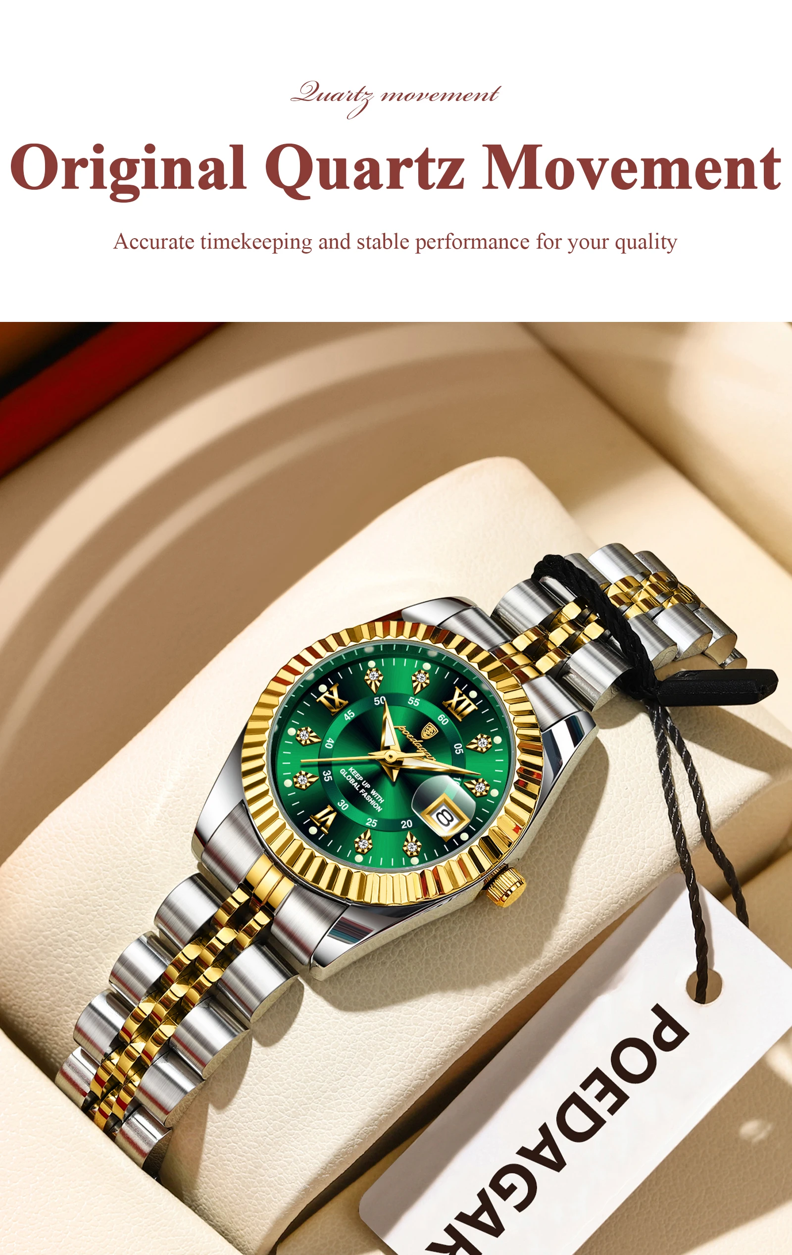 POEDAGAR Top Luxury Watch For Women Waterproof Stainless Steel Luminous Date Ladies Watch Quartz Fashion Elegant Women's Watches