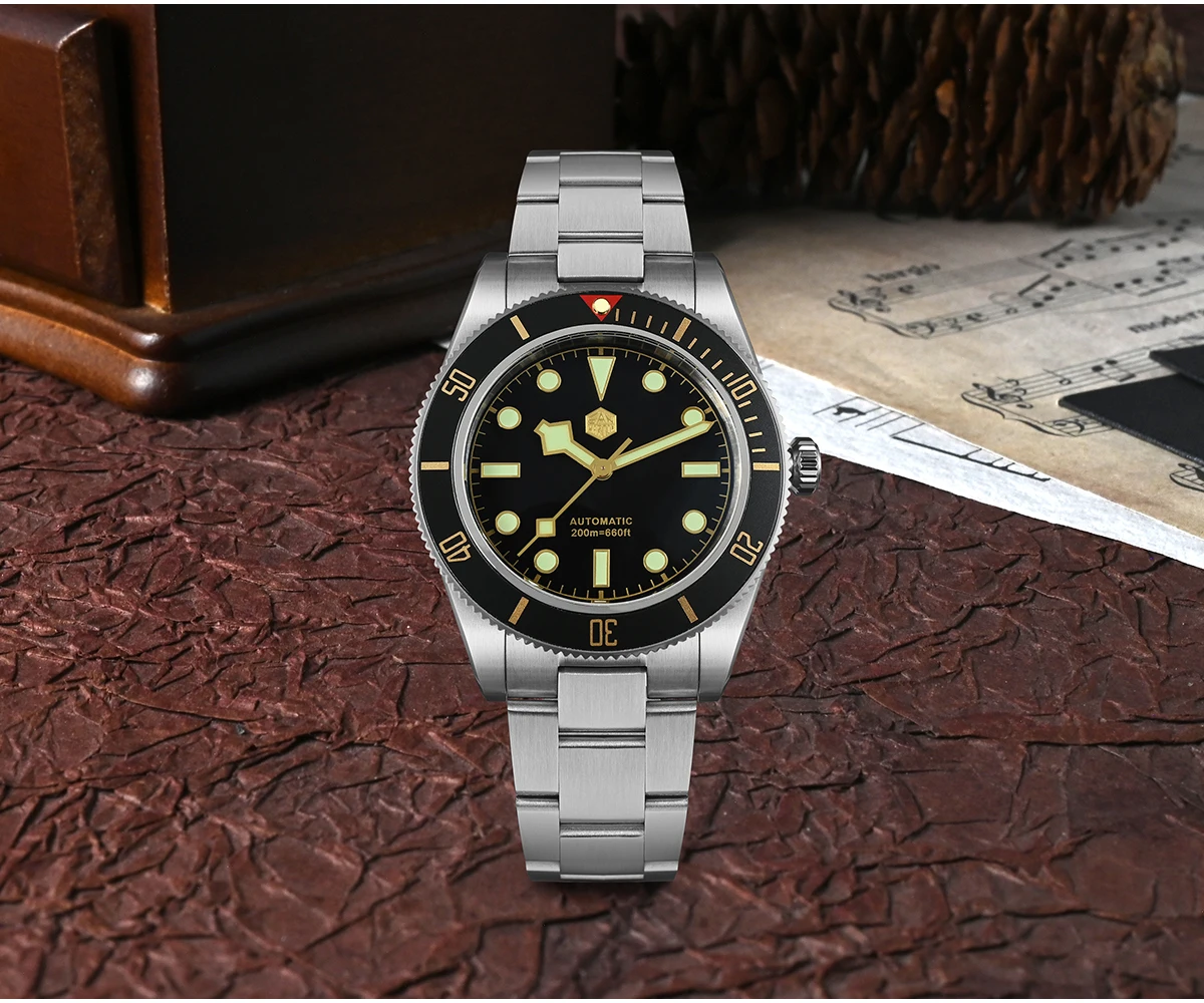 San Martin New 40mm BB58 Retro Luxury Diver Watch NH35 Automatic Mechanical Watches For Men Sapphire Luminous 20Bar Reloj SN0008