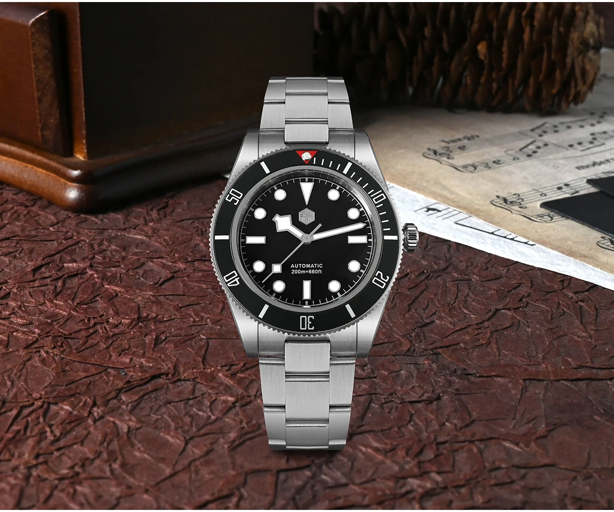 San Martin New 40mm BB58 Retro Luxury Diver Watch NH35 Automatic Mechanical Watches For Men Sapphire Luminous 20Bar Reloj SN0008