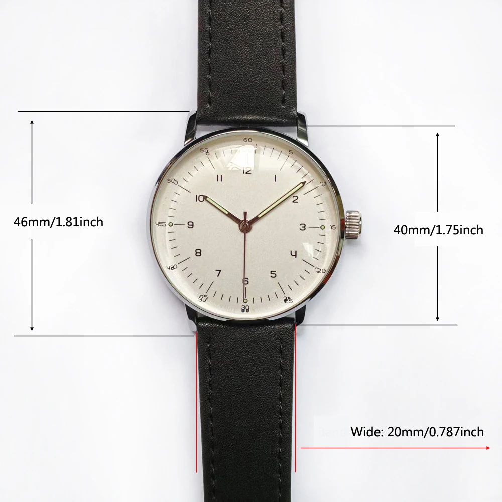 Minimalist Mechanical Wristwatch Watch Unisex Automatic Movement Vintage Hat Glass Timepieces Branded Design