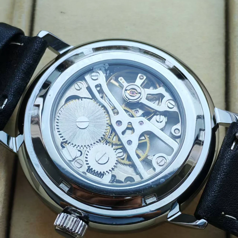 Minimalist Mechanical Wristwatch Watch Unisex Automatic Movement Vintage Hat Glass Timepieces Branded Design