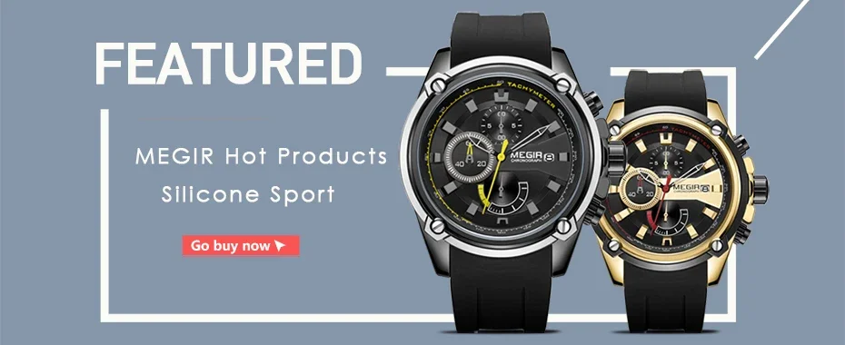 MEGIR New Luxury Men's Watches Canvas Weaving Strap Sport Automatic Chronograph Quartz Waterproof Wristwatch for Male 2247