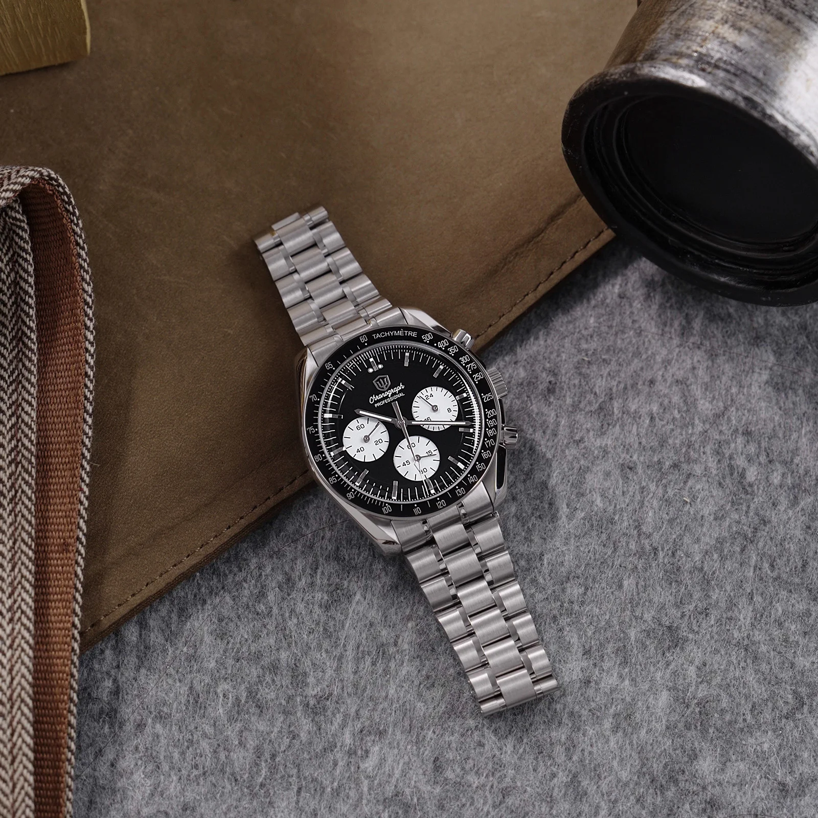 Watchdives New Wd1863 Quartz Men Watch VK63 Chronograph Bubble Sapphire Waterproof 39Mm Steel Top Brand Luxury Business Watch