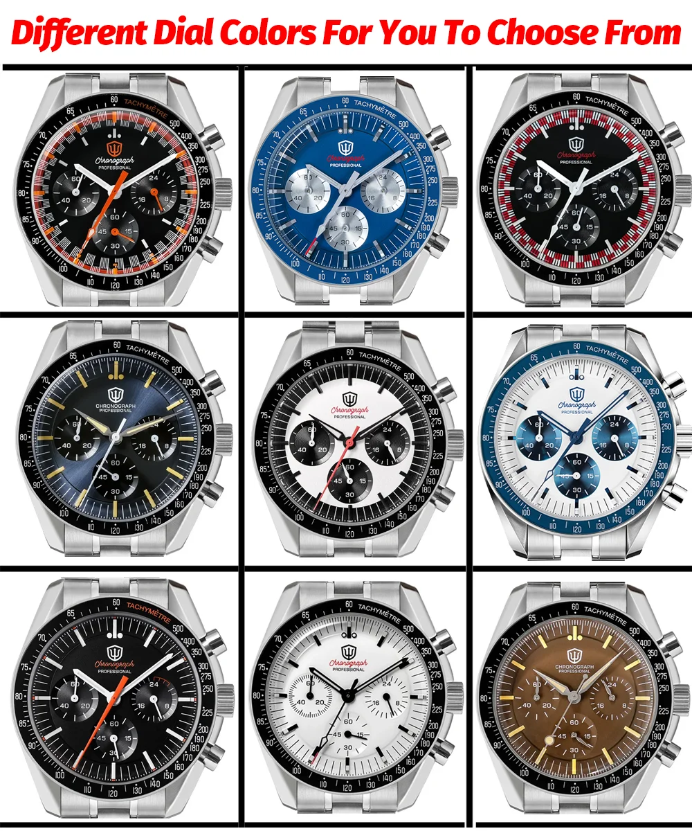 Watchdives New Wd1863 Quartz Men Watch VK63 Chronograph Bubble Sapphire Waterproof 39Mm Steel Top Brand Luxury Business Watch