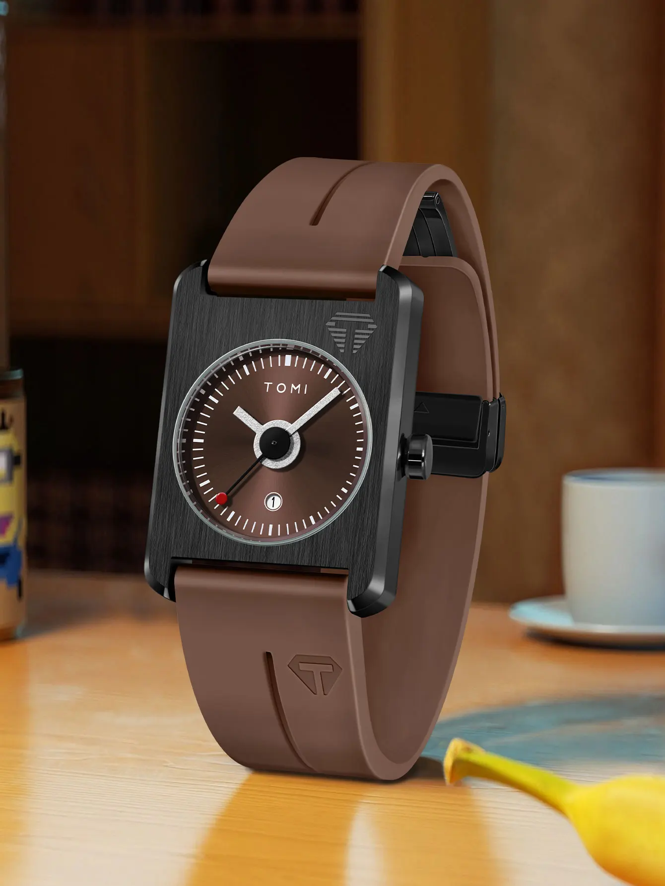 TOMI Men's Fashion Watches Quartz Watches Square Small Dial Wrist Watches Magnetic Buckle Watches Simple Leisure Watches