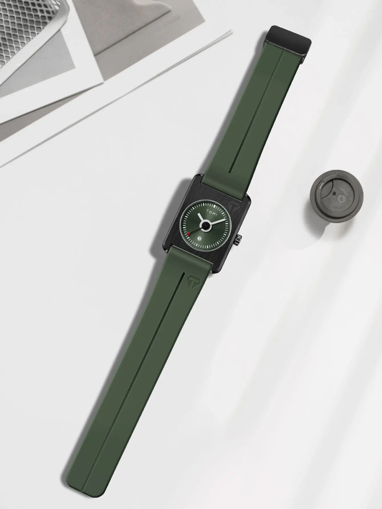 TOMI Men's Fashion Watches Quartz Watches Square Small Dial Wrist Watches Magnetic Buckle Watches Simple Leisure Watches
