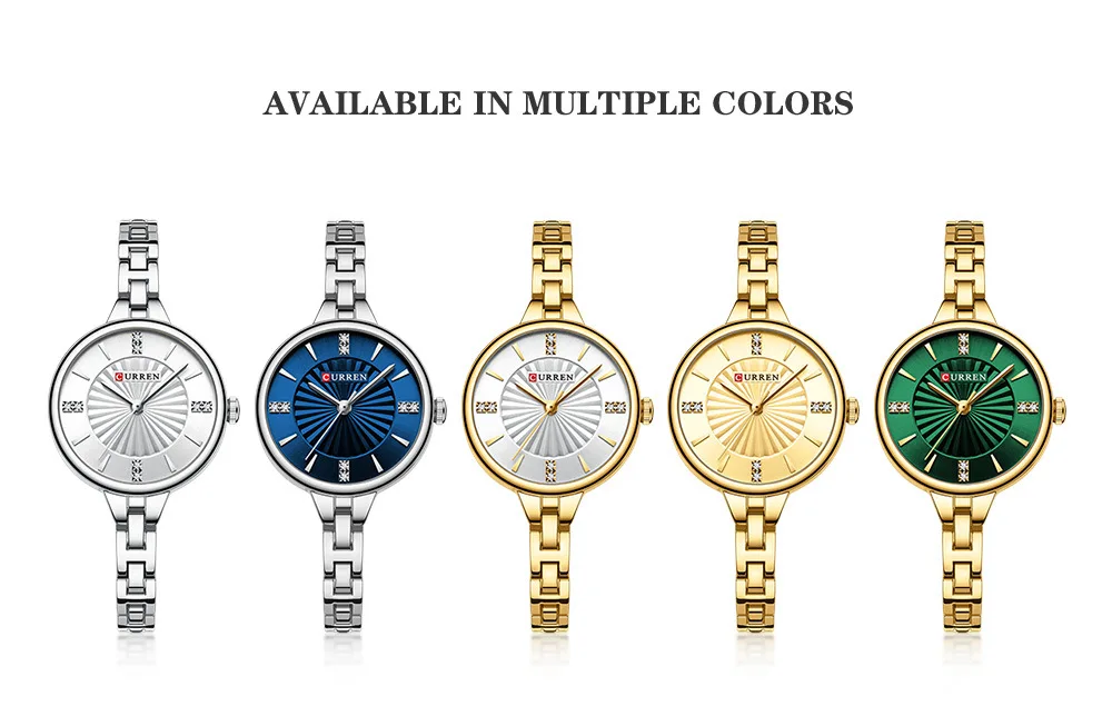 CURREN 9097 Top Brand Women's Quartz Watch Fashion Casual Gold Silver Waterproof Stainless Steel Strap Women's Elegant Watch