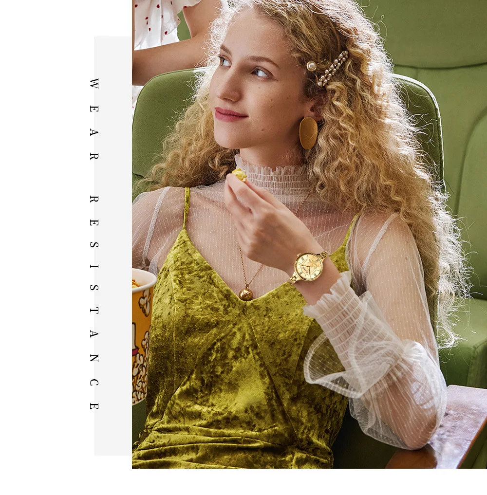 CURREN 9097 Top Brand Women's Quartz Watch Fashion Casual Gold Silver Waterproof Stainless Steel Strap Women's Elegant Watch