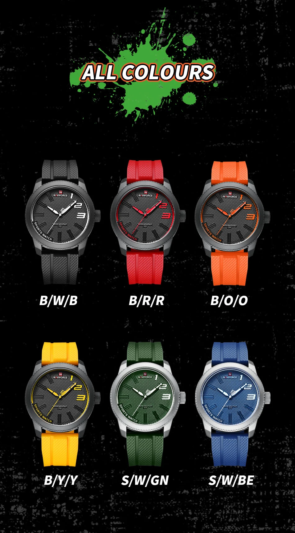 NAVIFORCE Top Luxury Brand Quartz Watch Men Silicone Strap Military Watches 30ATM Waterproof Wristwatch Relogio Masculino 2022