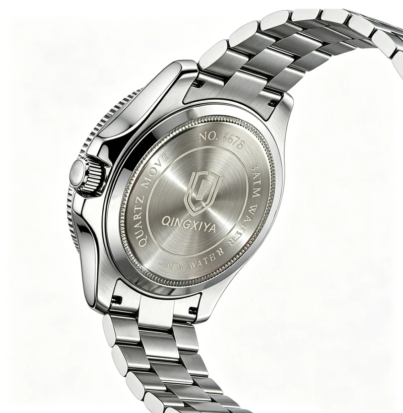 QINGXIYA Top Original Men Quartz Watches for Men Waterproof Calendar Stainless Steel Quartz Men Luxury Watch Luminous Wristwatch