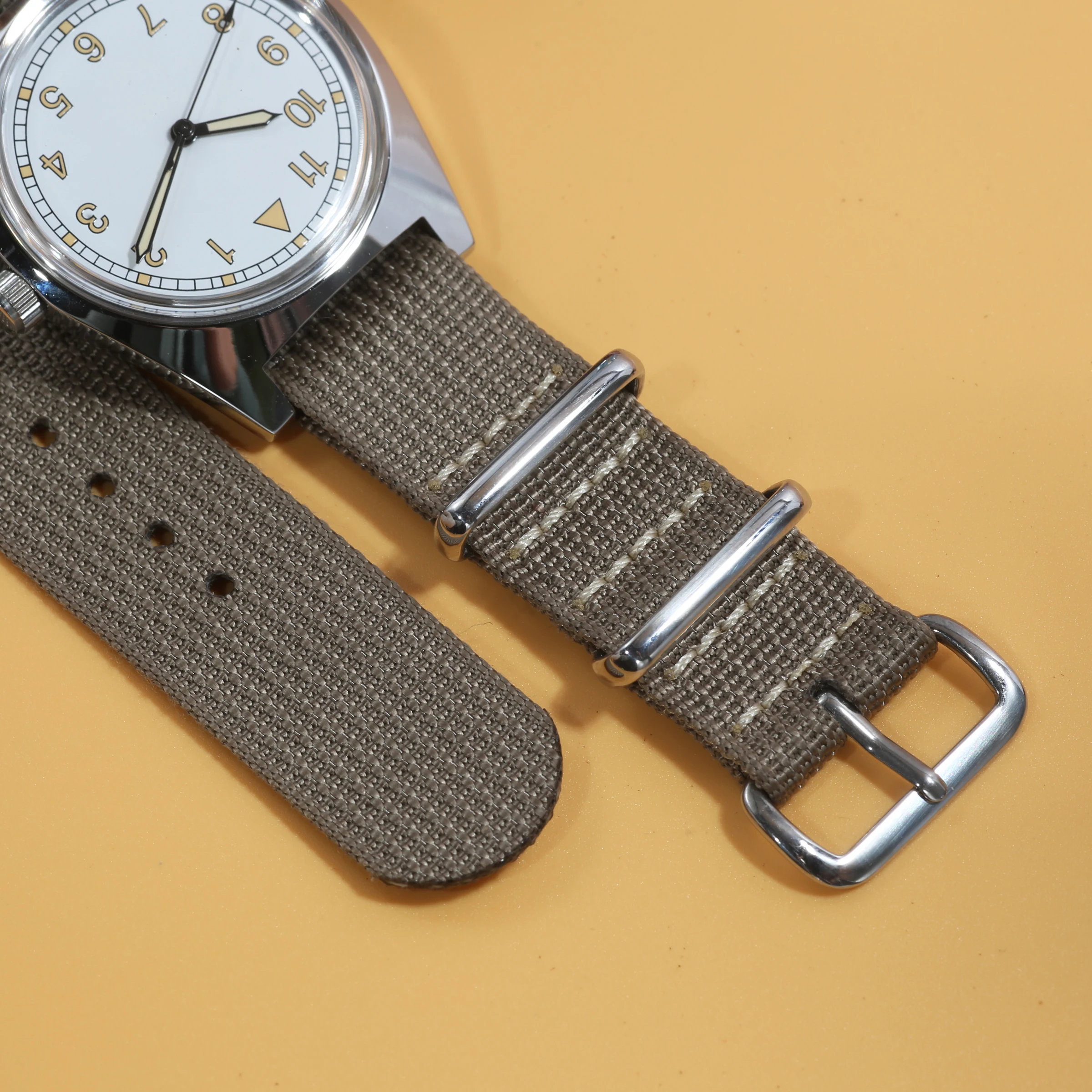 7120 Pilot's Mechanical Watch - 36mm Manual Winding, Retro Aviator Style for Men