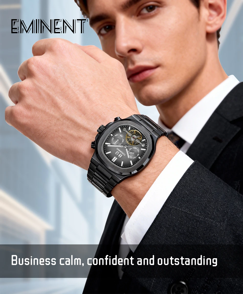 Forsining 481 Military Man Tourbillon Hands Watch Week Date Automatic Mechanical Watches Stainless Steel Clock Relogio Masculino